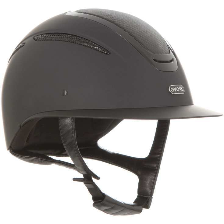 2026 Evoke Unisex Elara Classic Peak Riding Hat & Liner 200742008 - Black / Carbon